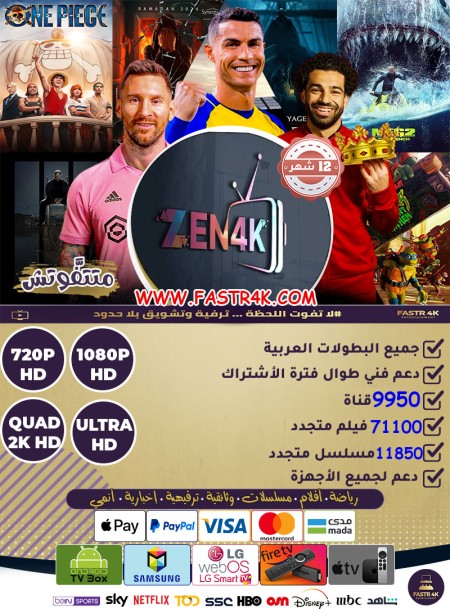 اشتراك زين Zen 4k لمدة سنة